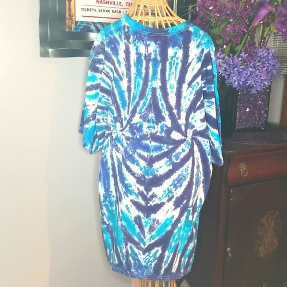 Hand Crafted Handmade Upcycled 2XL Short Sleeve 100% Cotton Tie Dye T-shirt - Picture 3 of 10
